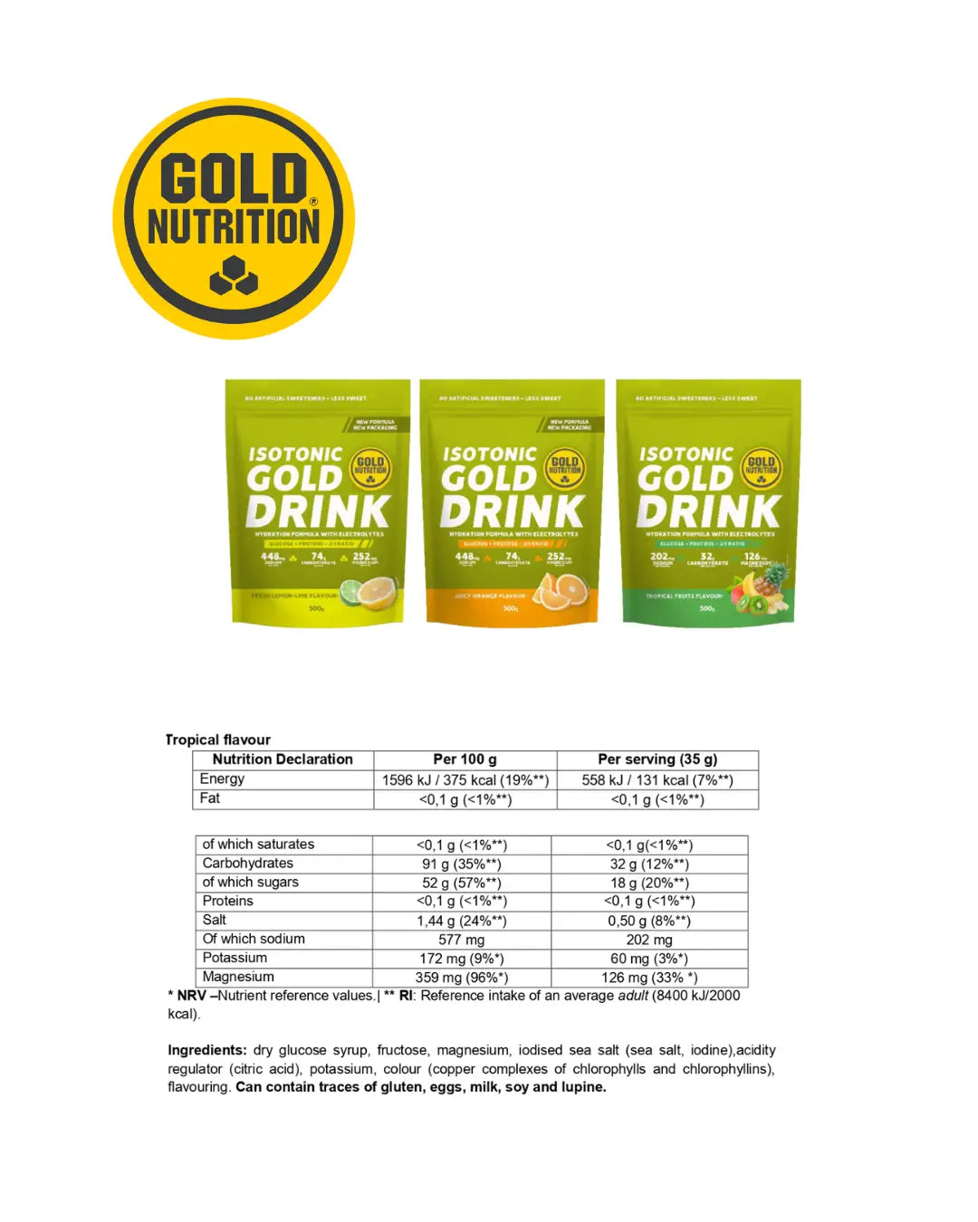 ISOTONISK GOLD DRINK - Din sportdryck för uthållighet och prestation - TRÄNING & PERFORMANCE BUTIKEN