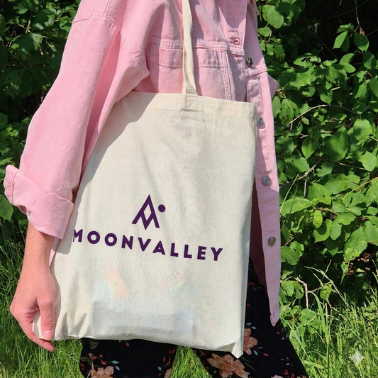 Tygpåse med Moonvalley-logotyp