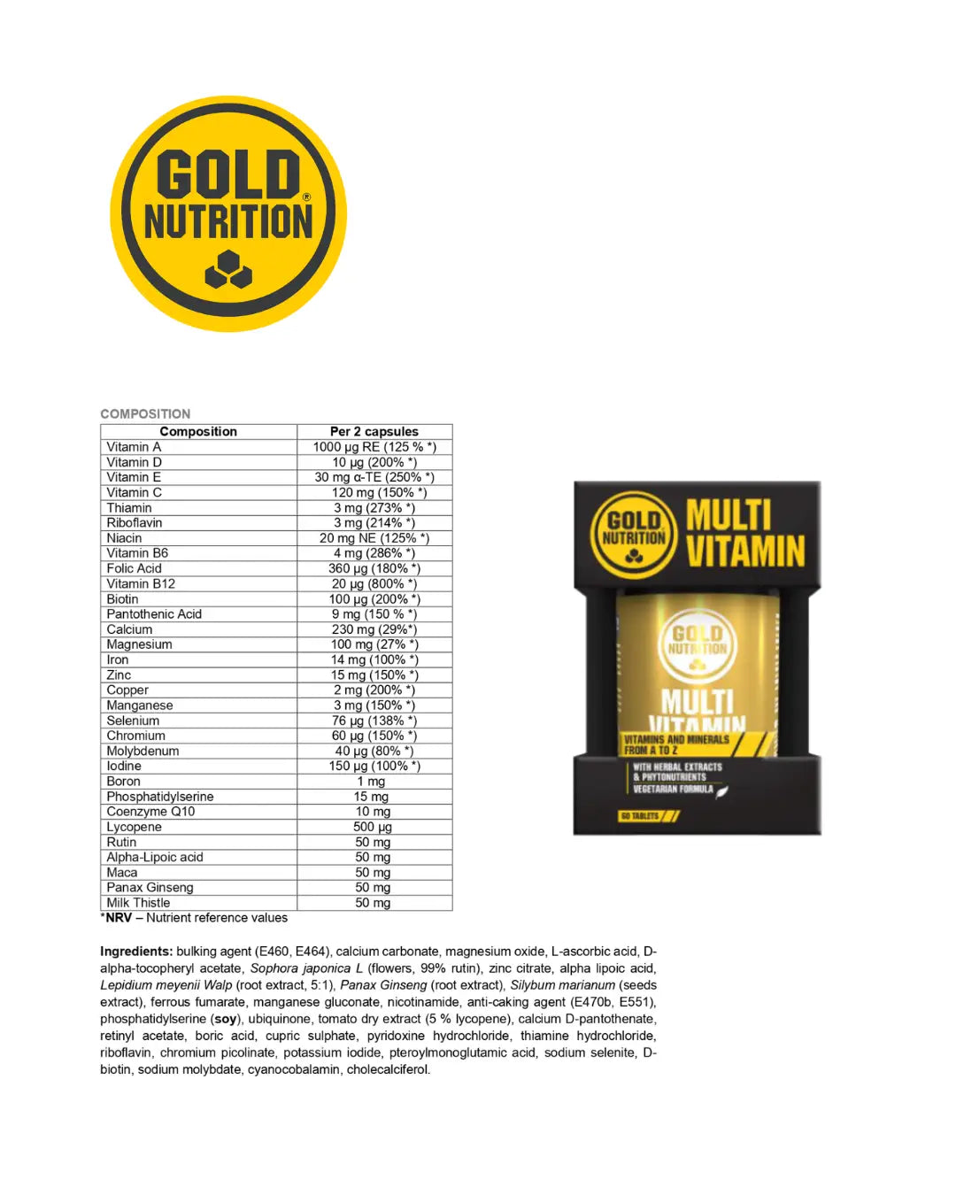 MULTIVITAMIN 60 tabletter - TRÄNING & PERFORMANCE BUTIKEN