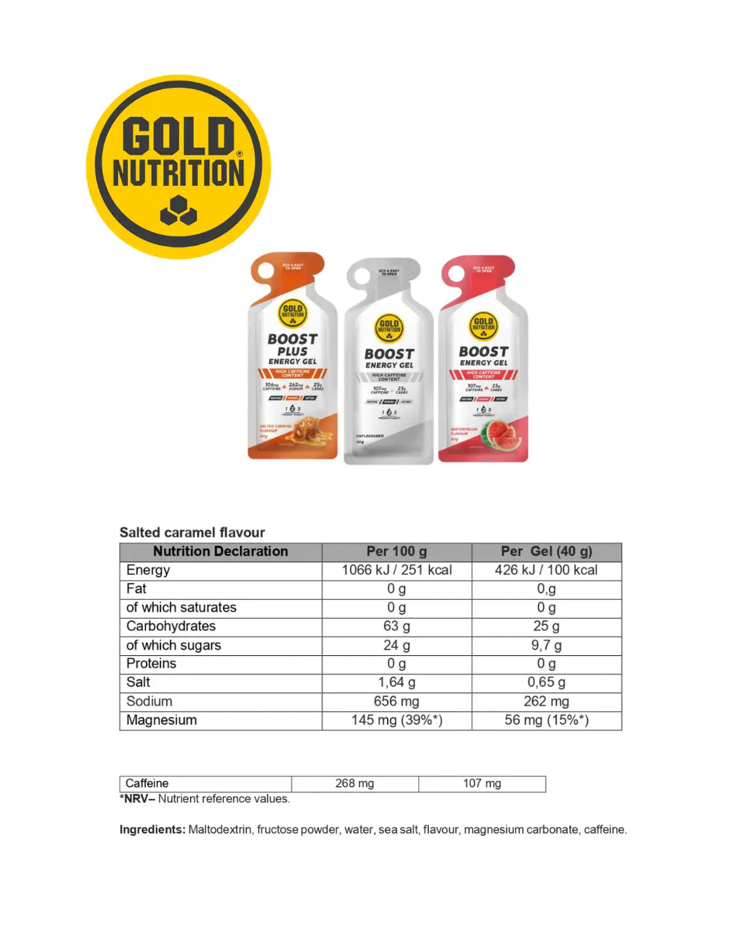 ENERGY GEL BOOST - Obegränsad explosiv energi – när du behöver det! GoldNutrition.se