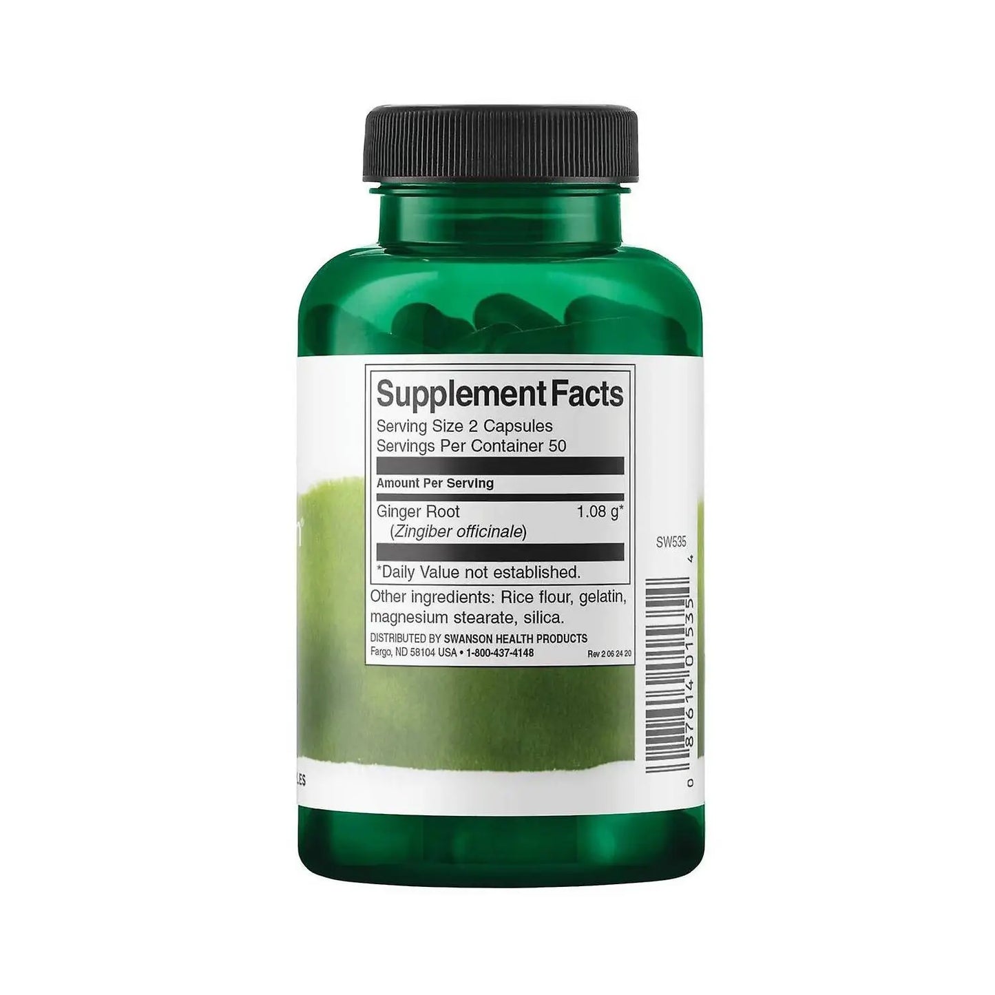 Ginger Root, Ingefärarot 540 MG 100 Kapslar Swanson Noop Life