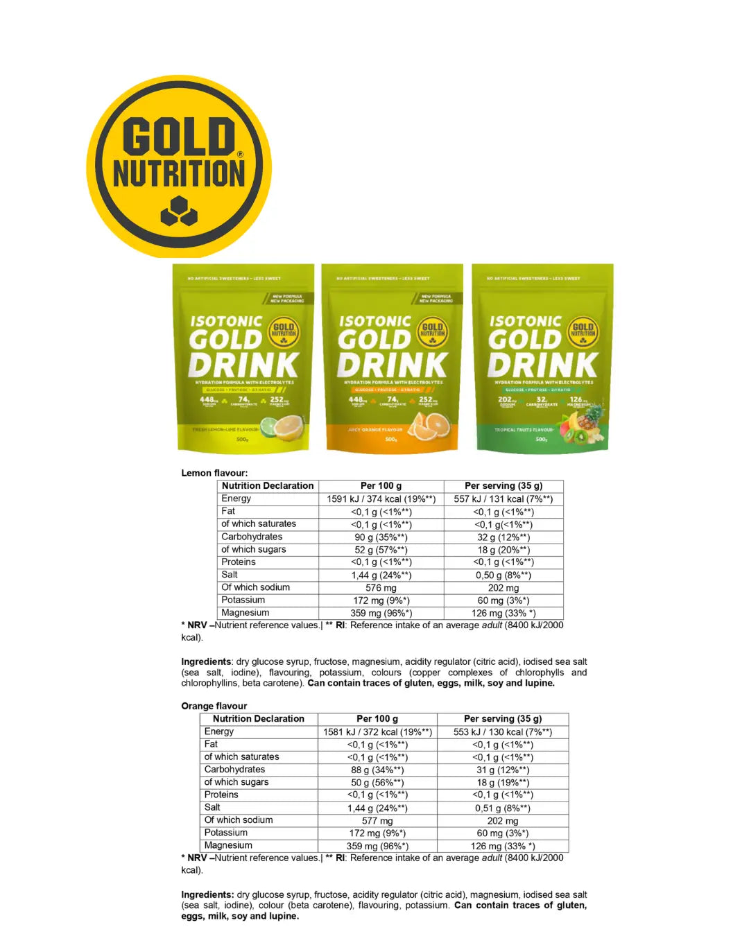ISOTONISK GOLD DRINK - Din sportdryck för uthållighet och prestation GoldNutrition.se