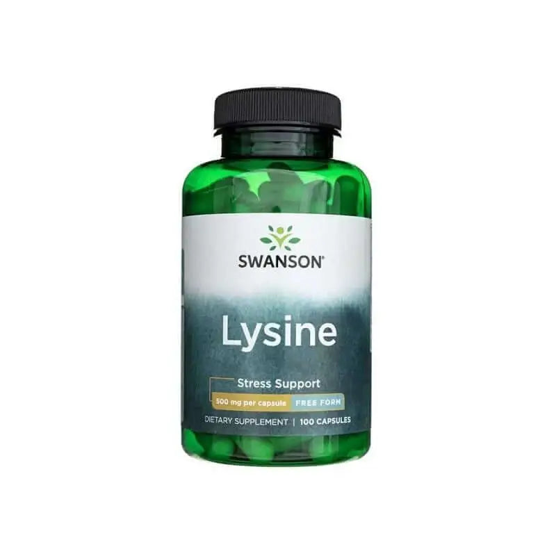 L-LYSIN, Lysine fri från 500 MG 100 Kapslar Swanson Noop Life