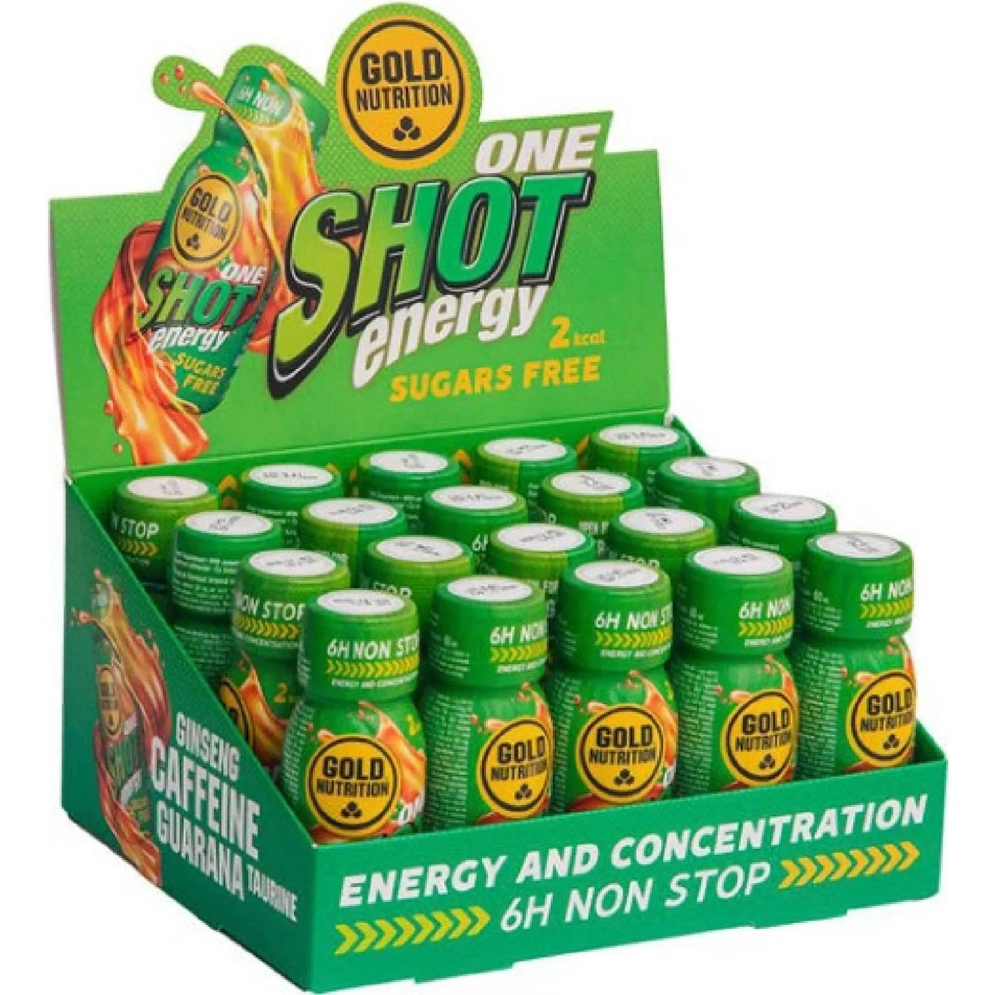 One Shot Energy 20-pack – Långvarig Energi & Fokus | Guarana & Ginseng GoldNutrition.se