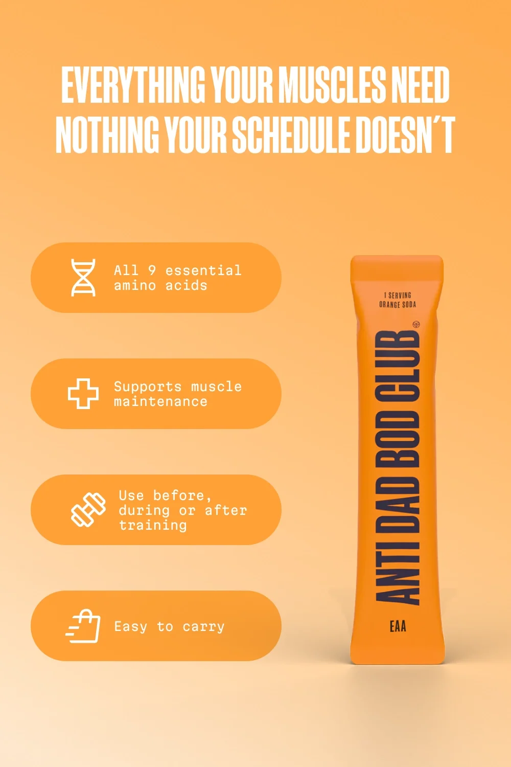 EAA Amino Acids - Orange Soda 15 förpackningar