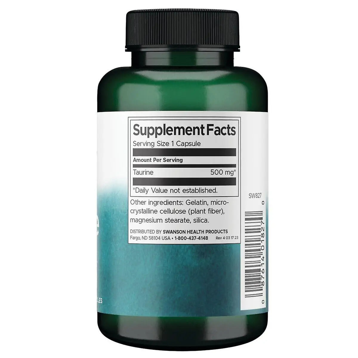 Taurine 500 mg 100 Kapslar Swanson Noop Life