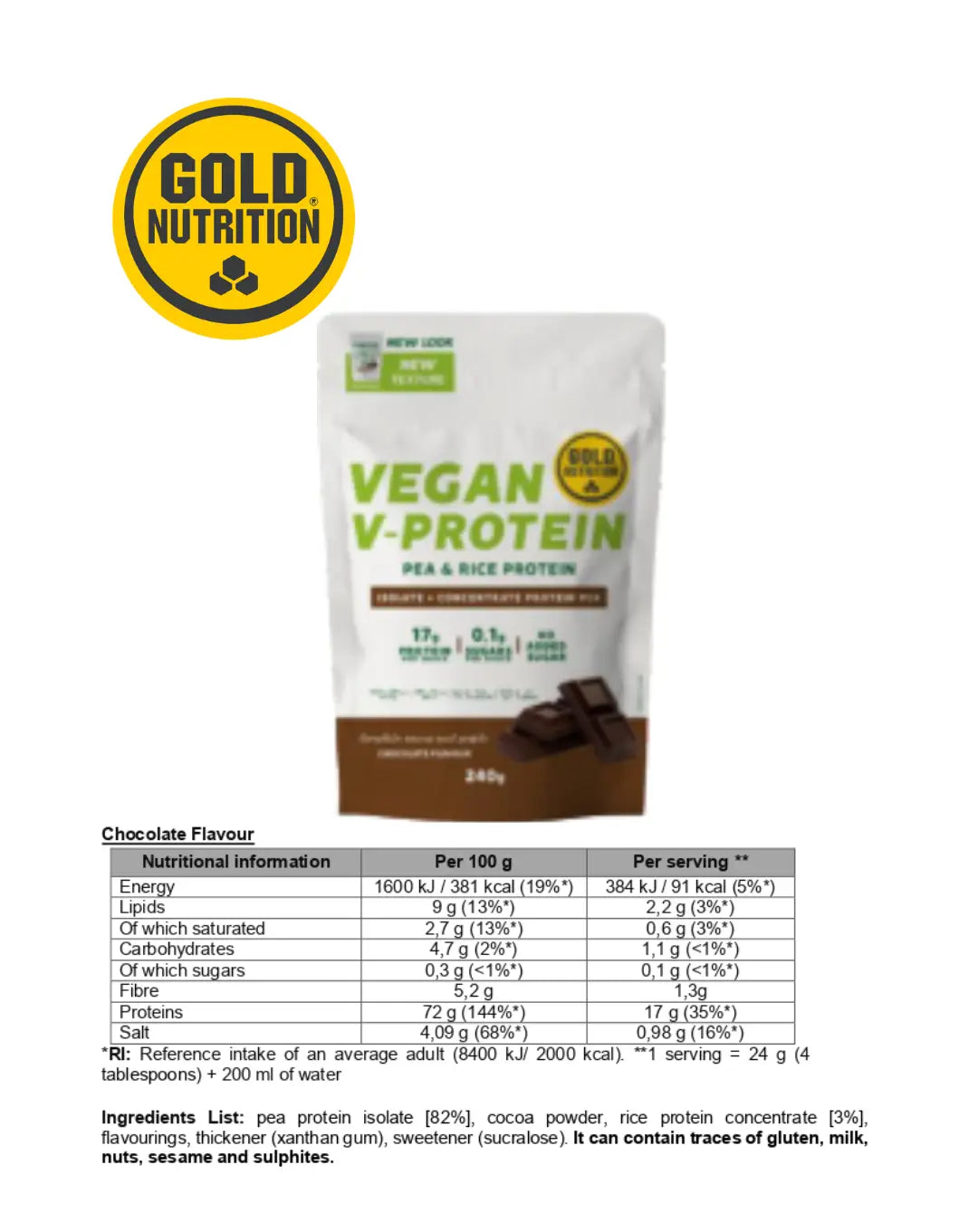 V-PROTEIN 240G GoldNutrition.se
