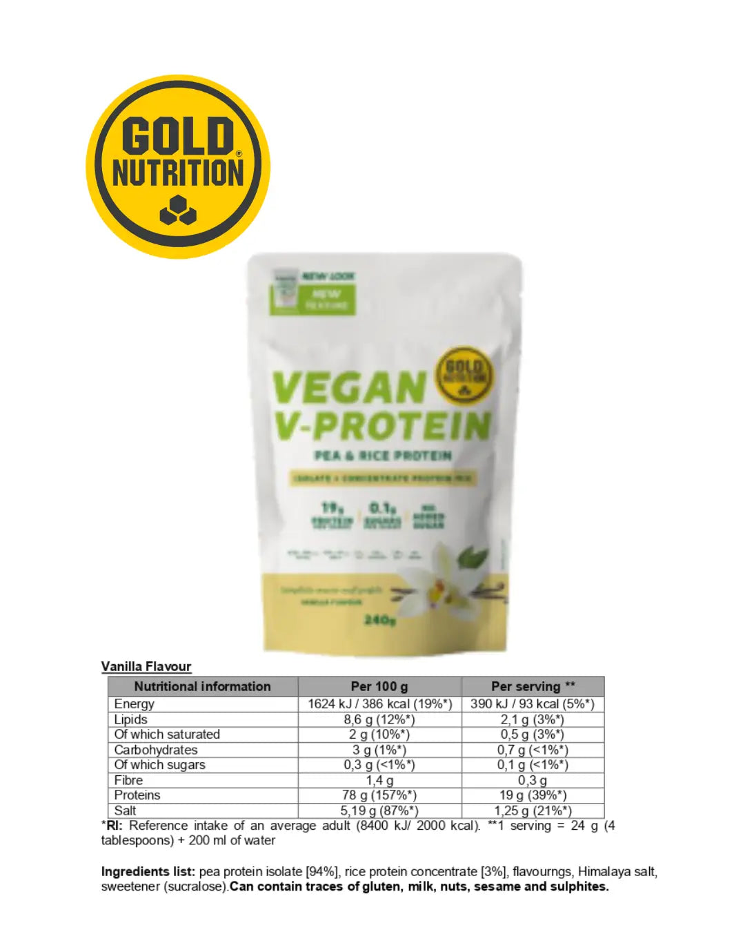 V-PROTEIN 240G GoldNutrition.se