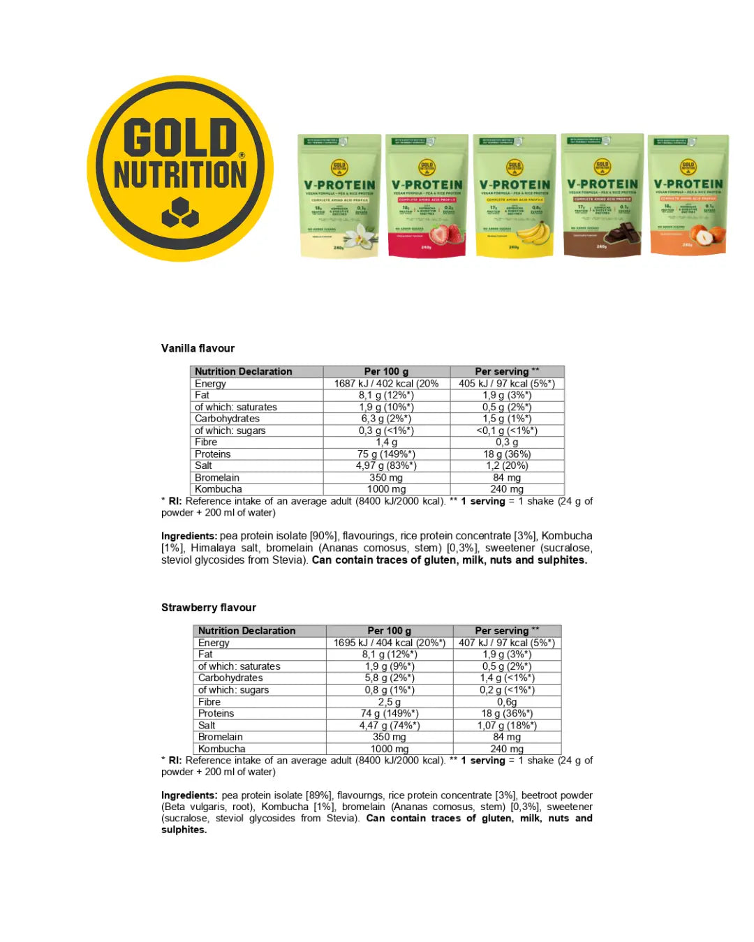V-PROTEIN  – Växtbaserat protein med extra stöd för magen GoldNutrition.se