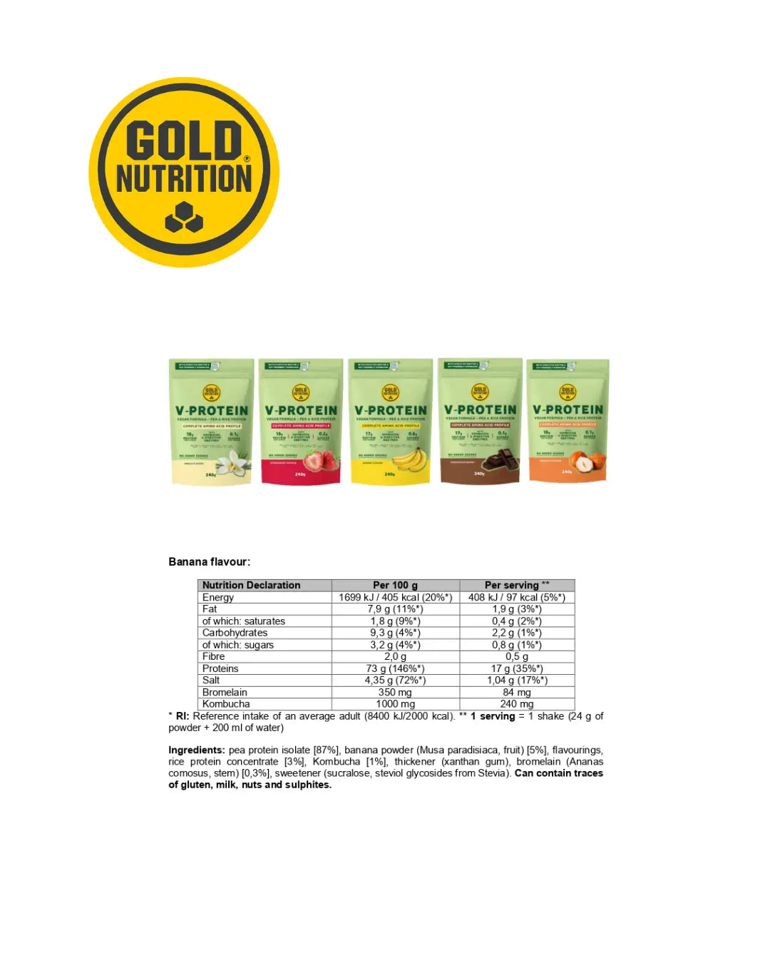 V-PROTEIN  – Växtbaserat protein med extra stöd för magen GoldNutrition.se