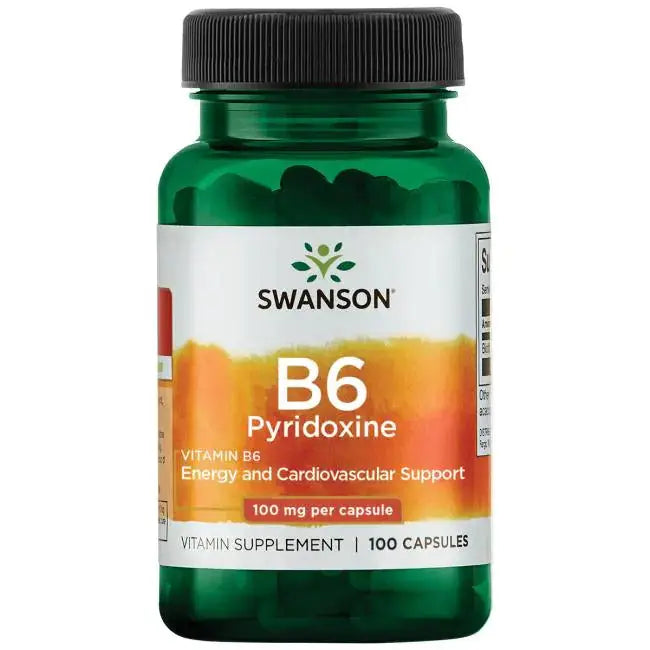 Vitamin B6 Pyridoxine 100 mg, 100 kapslar Swanson Noop Life