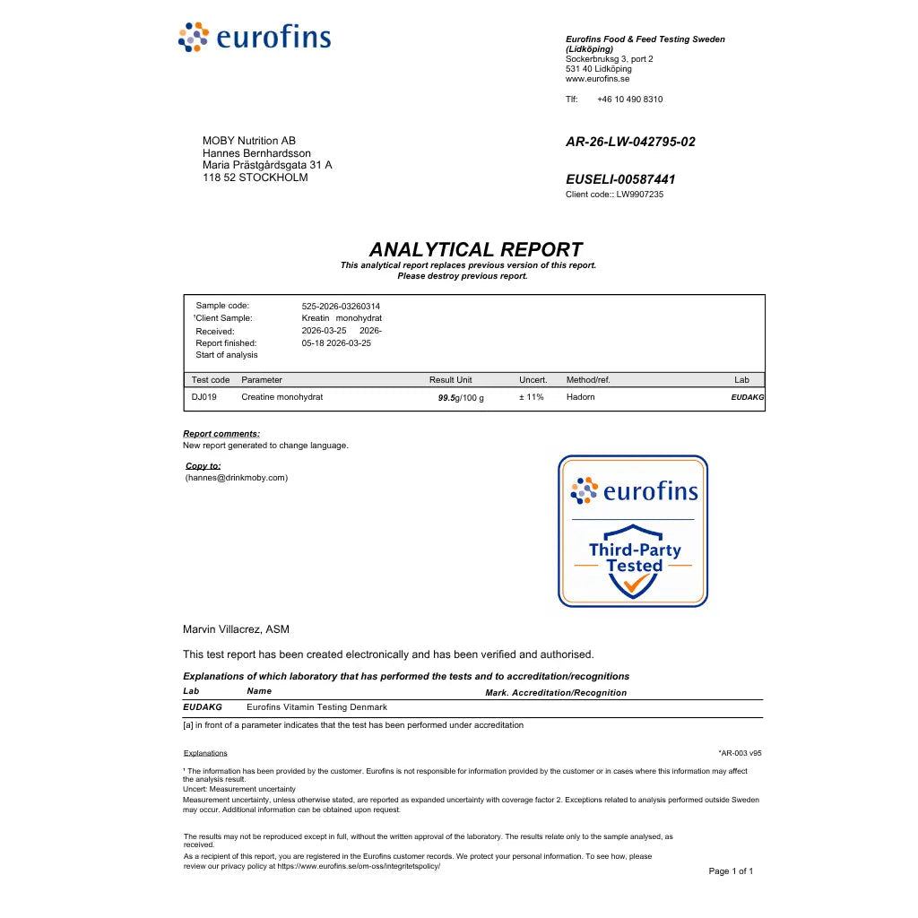 Creatine Monohydrate (30 st praktiska portionsförpackningar) - TRÄNING & PERFORMANCE BUTIKEN