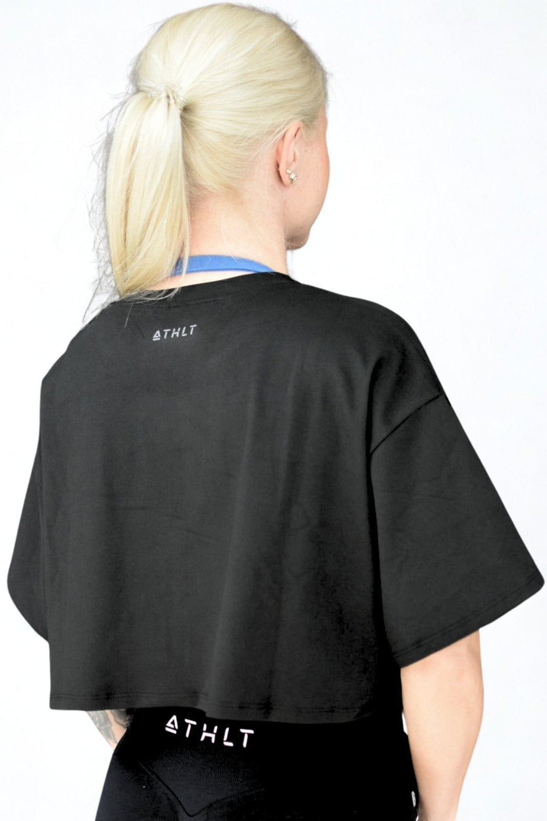 Dam vid T-shirt oversize | Croppad tränings-T-shirts med kort ärm - TRÄNING & PERFORMANCE BUTIKEN