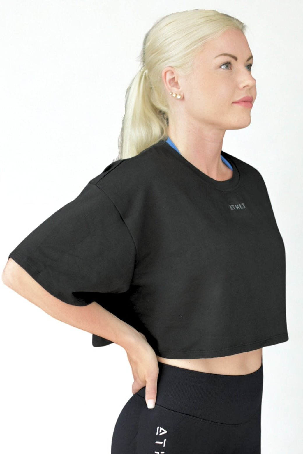 Dam vid T-shirt oversize | Croppad tränings-T-shirts med kort ärm - TRÄNING & PERFORMANCE BUTIKEN