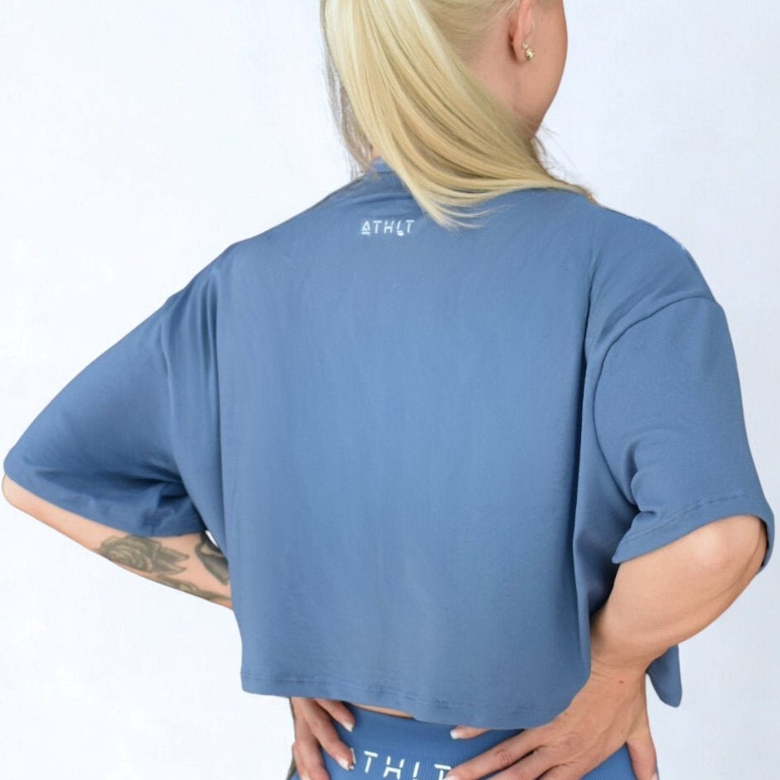 Dam vid T-shirt oversize | Croppad tränings-T-shirts med kort ärm - TRÄNING & PERFORMANCE BUTIKEN
