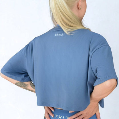 Dam vid T-shirt oversize | Croppad tränings-T-shirts med kort ärm - TRÄNING & PERFORMANCE BUTIKEN