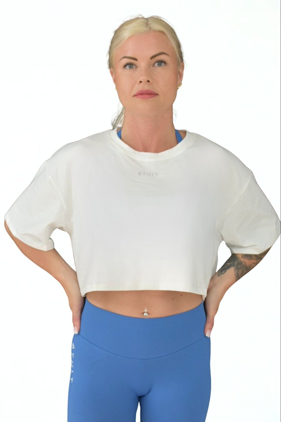 Dam vid T-shirt oversize | Croppad tränings-T-shirts med kort ärm - TRÄNING & PERFORMANCE BUTIKEN