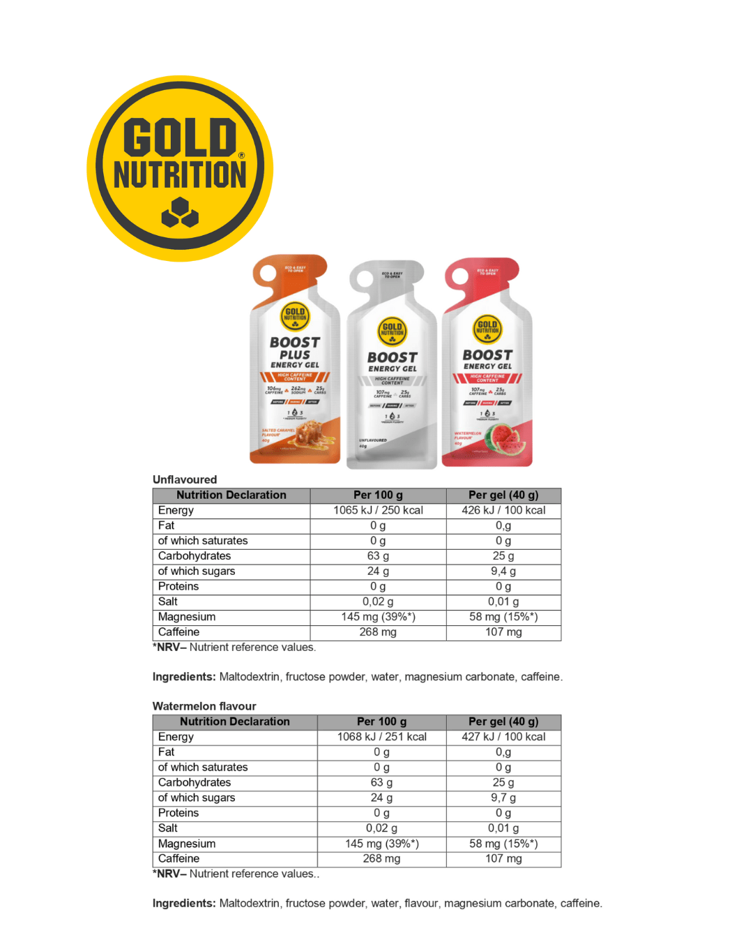 ENERGY GEL BOOST - Obegränsad explosiv energi 16 - pack - TRÄNING & PERFORMANCE BUTIKEN
