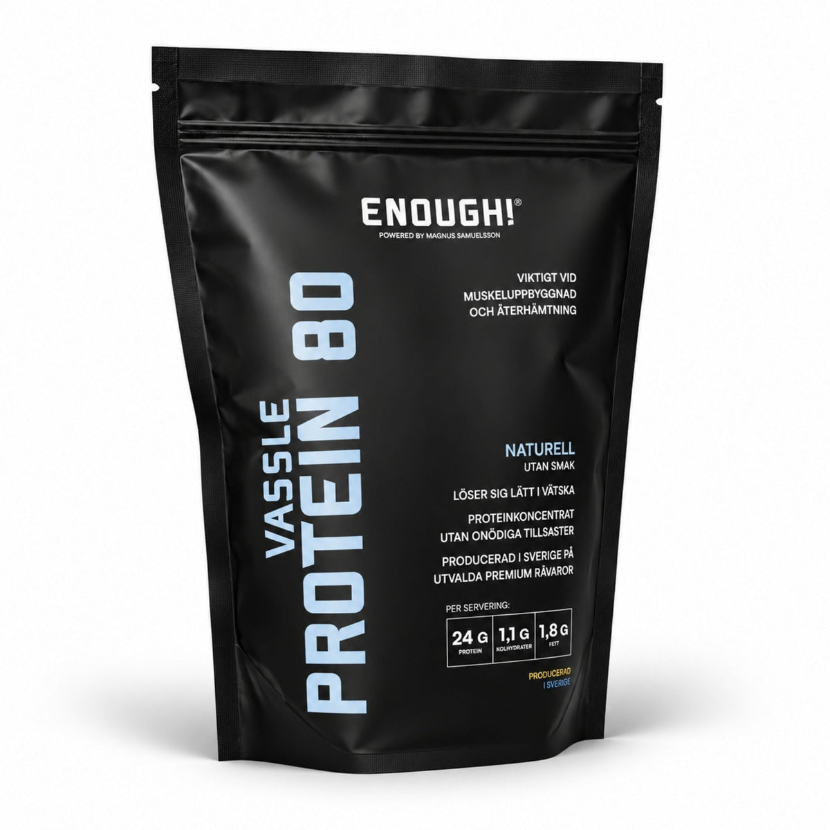 Enough Proteinkoncentrat Naturell 80 1 kg - TRÄNING & PERFORMANCE BUTIKEN