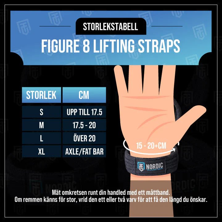 Figure 8 Lifting Straps (Dragremmar) - TRÄNING & PERFORMANCE BUTIKEN