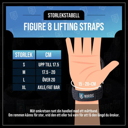 Figure 8 Lifting Straps (Dragremmar) - TRÄNING & PERFORMANCE BUTIKEN