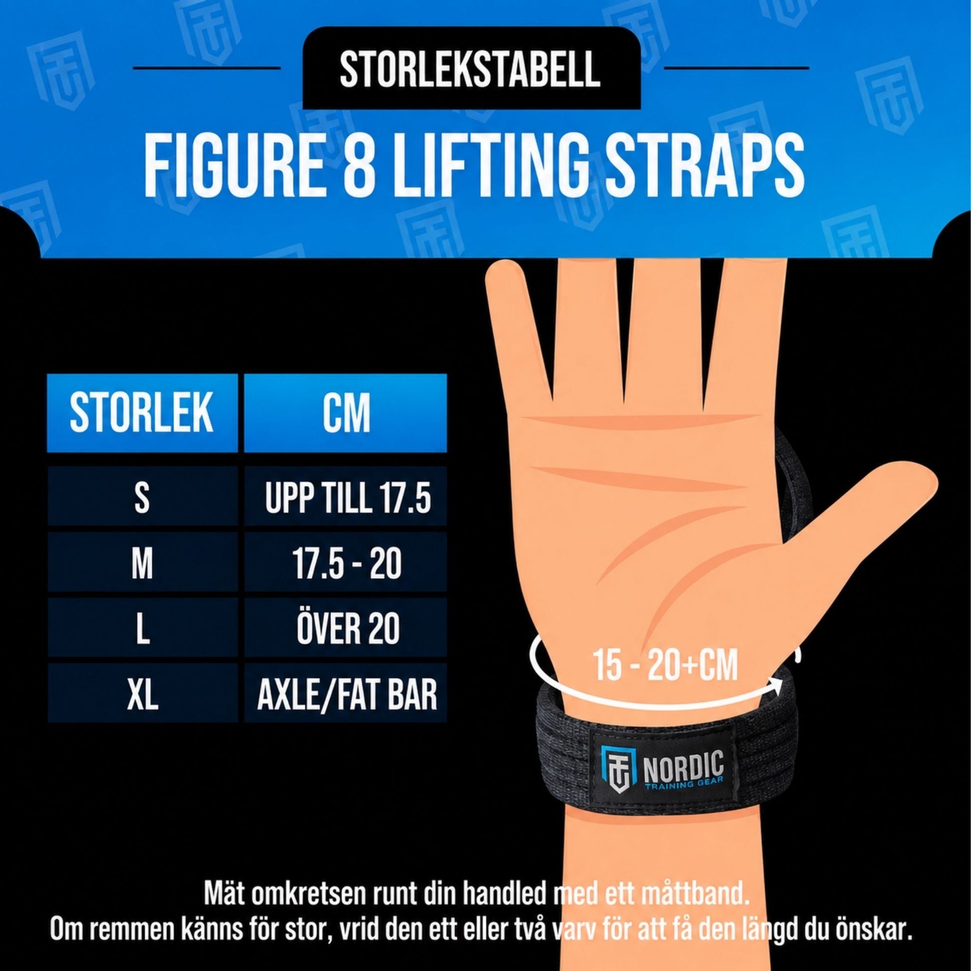 Figure 8 Lifting Straps (Dragremmar) - TRÄNING & PERFORMANCE BUTIKEN