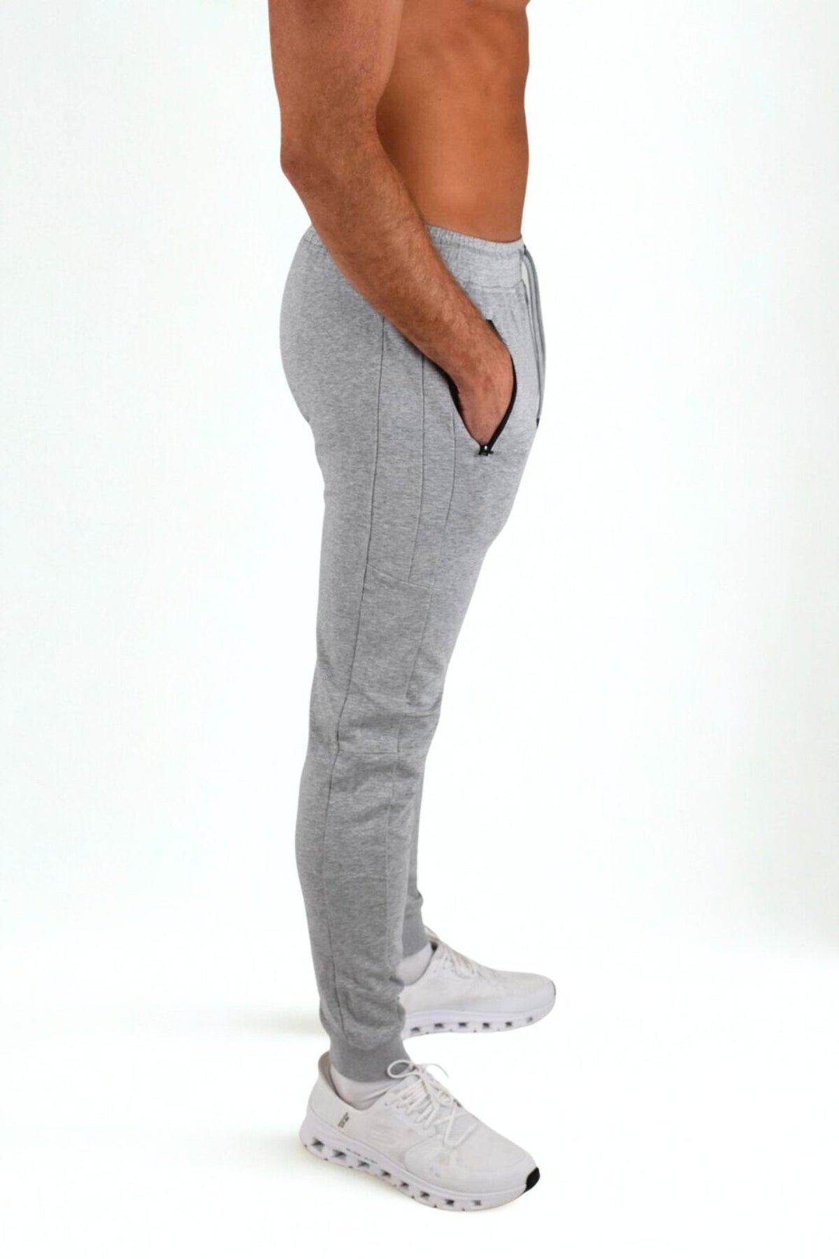 Herr slim fit sweatpants | Zagreus joggers med vadlogga - TRÄNING & PERFORMANCE BUTIKEN