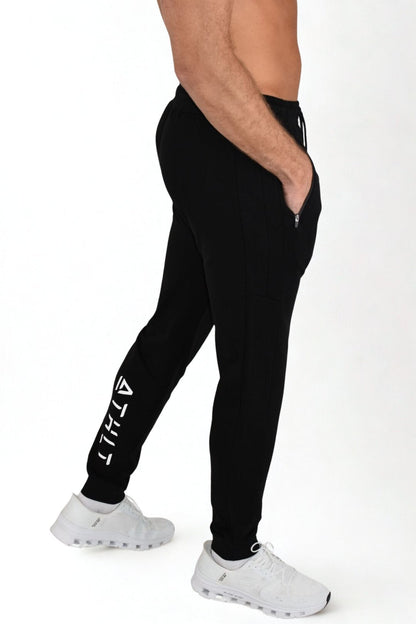 Herr slim fit sweatpants | Zagreus joggers med vadlogga - TRÄNING & PERFORMANCE BUTIKEN