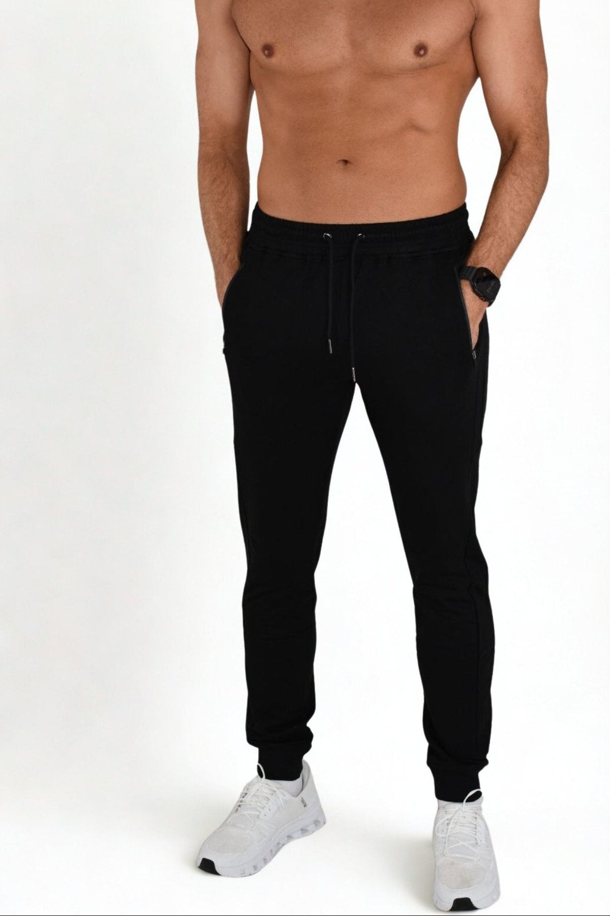 Herr slim fit sweatpants | Zagreus joggers med vadlogga - TRÄNING & PERFORMANCE BUTIKEN