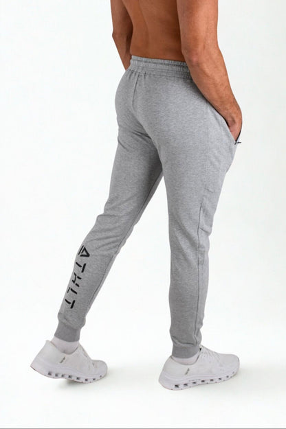 Herr slim fit sweatpants | Zagreus joggers med vadlogga - TRÄNING & PERFORMANCE BUTIKEN