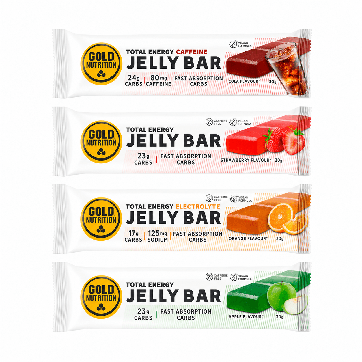 Jelly Bar GoldNutrition® – Energi i geléform för uthållighet (15 x 30 g) - TRÄNING & PERFORMANCE BUTIKEN