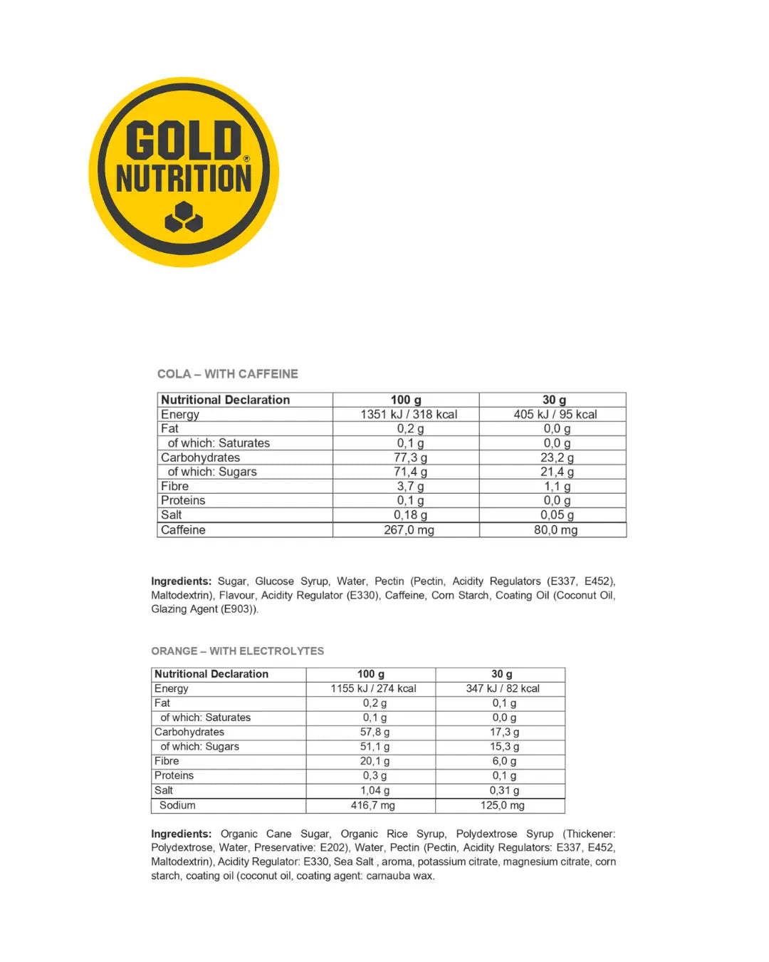 Jelly Bar GoldNutrition® – Energi i geléform för uthållighet (15 x 30 g) - TRÄNING & PERFORMANCE BUTIKEN