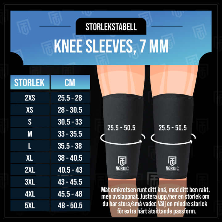 Knee Sleeves, 7 mm (Knäskydd) - TRÄNING & PERFORMANCE BUTIKEN