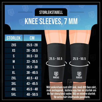 Knee Sleeves, 7 mm (Knäskydd) - TRÄNING & PERFORMANCE BUTIKEN