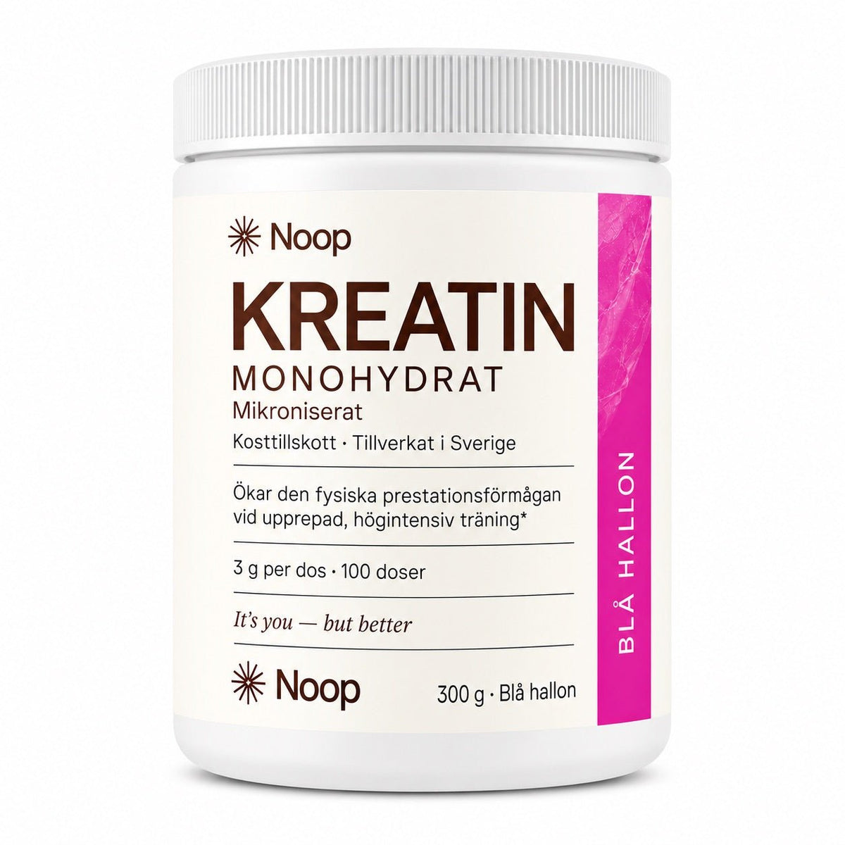 Kreatin Monohydrat 300g Noop - TRÄNING & PERFORMANCE BUTIKEN