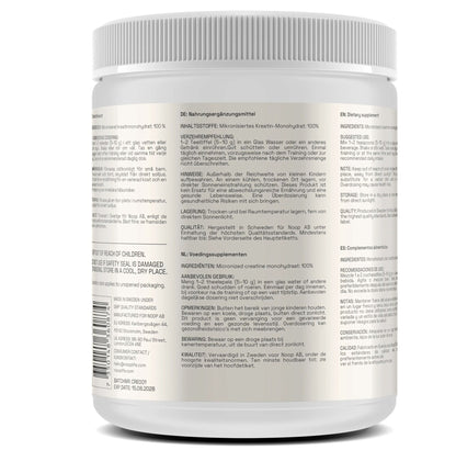Kreatin Monohydrat 300g Noop - TRÄNING & PERFORMANCE BUTIKEN