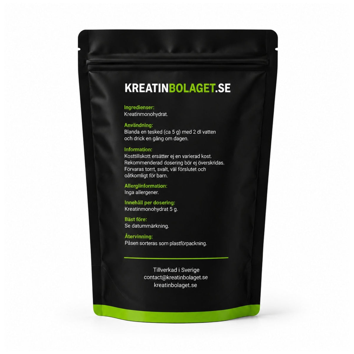 Kreatin Monohydrat 500 g - TRÄNING & PERFORMANCE BUTIKEN