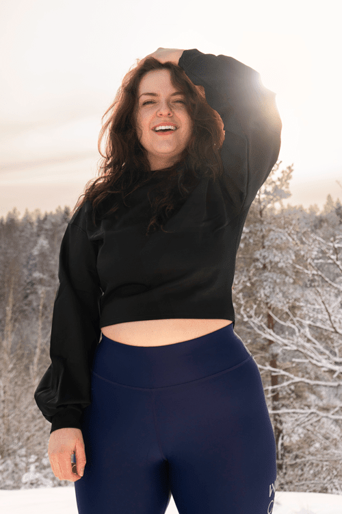 Lux Noir Black Cropped Longsleeve - TRÄNING & PERFORMANCE BUTIKEN