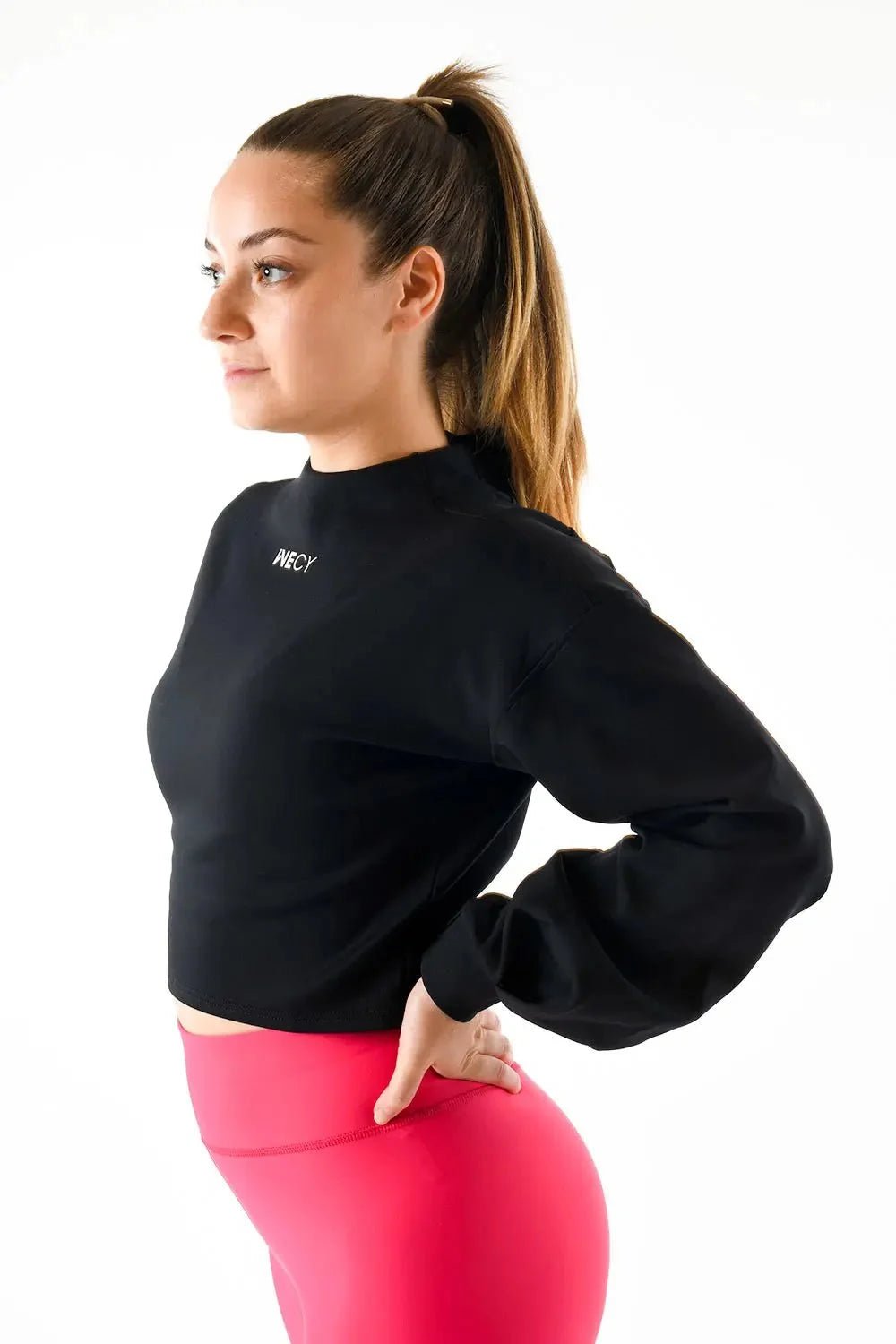 Lux Noir Black Cropped Longsleeve - TRÄNING & PERFORMANCE BUTIKEN