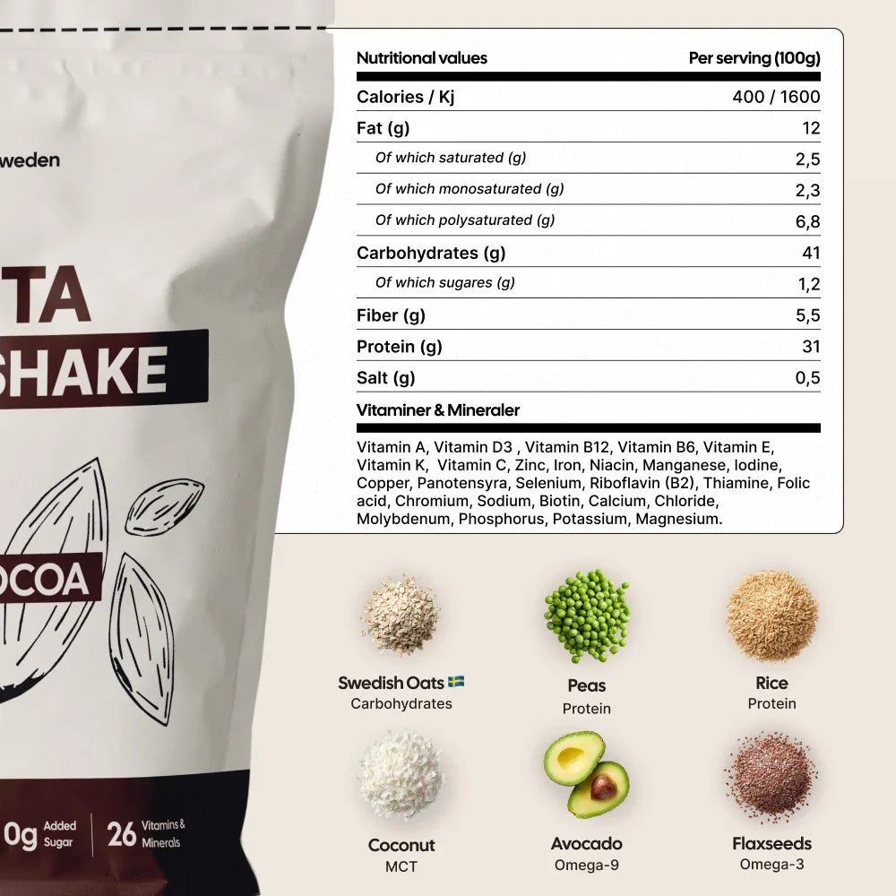 Måltidsersättare Raw Cacao 1,4kg - TRÄNING & PERFORMANCE BUTIKEN