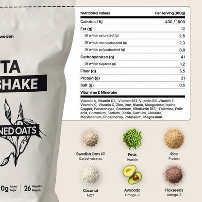 Måltidsersättare Unsweetened Oats 1,4kg - TRÄNING & PERFORMANCE BUTIKEN
