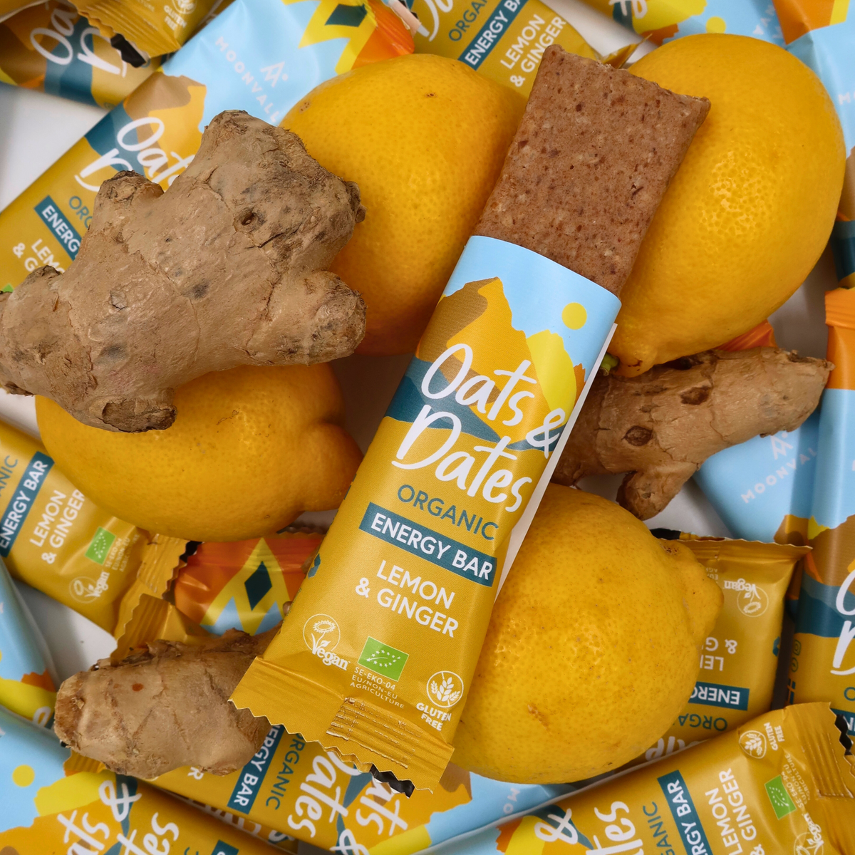 Ekologiska Energibars Oats & Dates Citron & Ingefära 12-pack