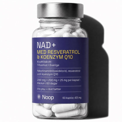 NAD+ Komplex Med Resveratrol & CoQ10 Noop - TRÄNING & PERFORMANCE BUTIKEN