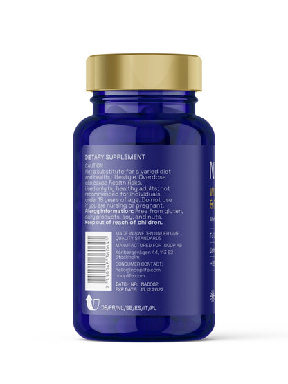 NAD+ Komplex Med Resveratrol & CoQ10 Noop - TRÄNING & PERFORMANCE BUTIKEN