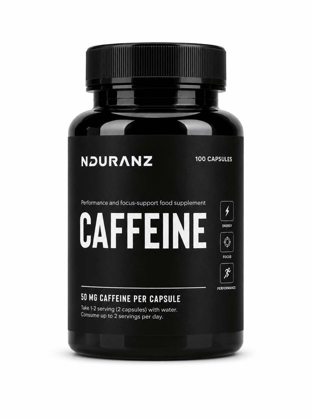 Nduranz Koffeinkapslar 100 tabletter - TRÄNING & PERFORMANCE BUTIKEN