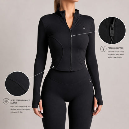 NOIR Zip Jacket Black - TRÄNING & PERFORMANCE BUTIKEN
