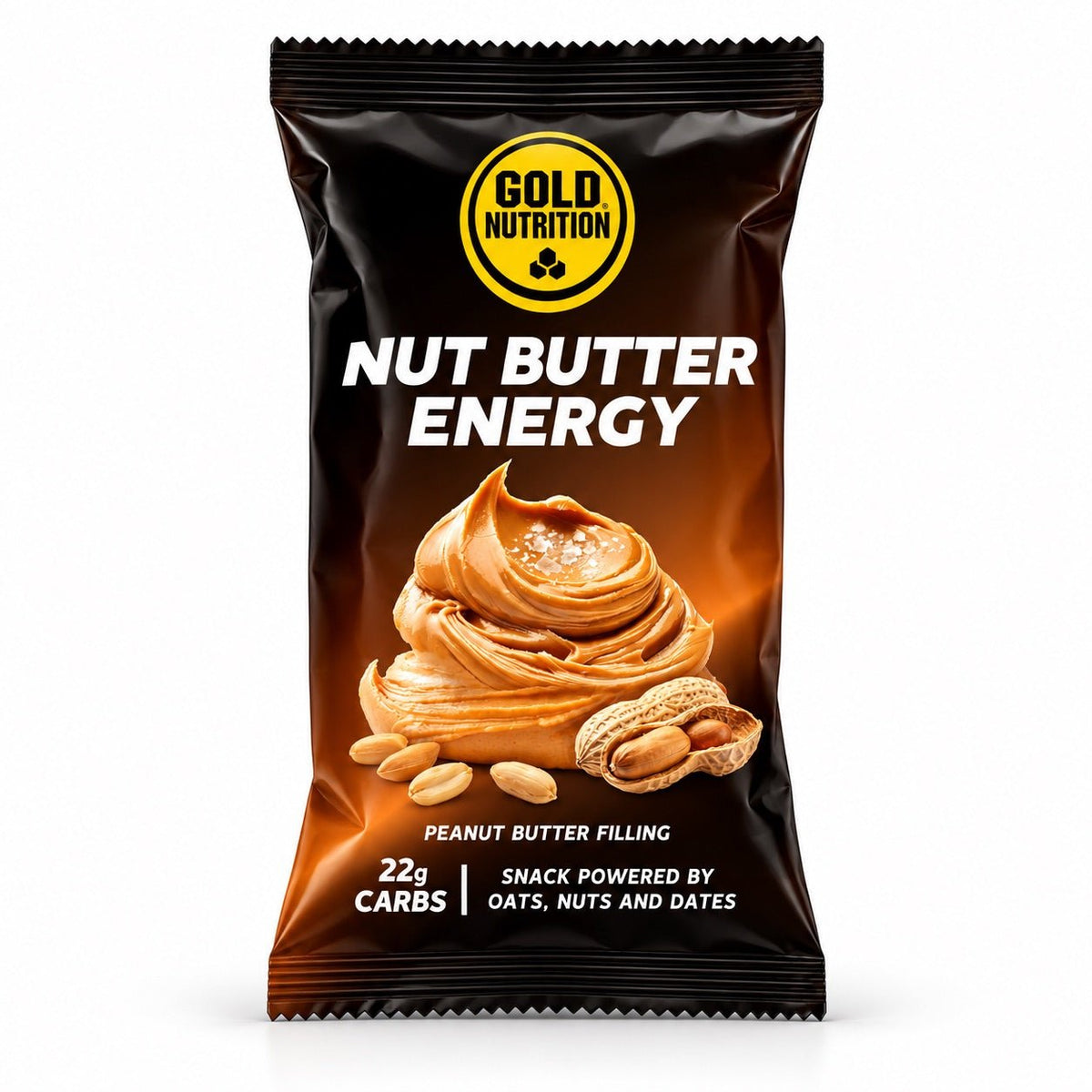 NUT BUTTER ENERGY SNACK MED JORDNÖT, DADDEL OCH HAVRE - 40 GRAM, 16-pack - TRÄNING & PERFORMANCE BUTIKEN