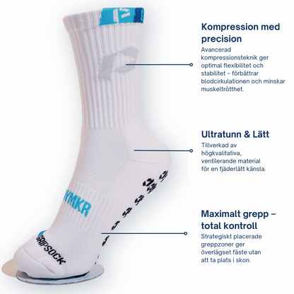 Playmkr Grip Socks Vit - TRÄNING & PERFORMANCE BUTIKEN