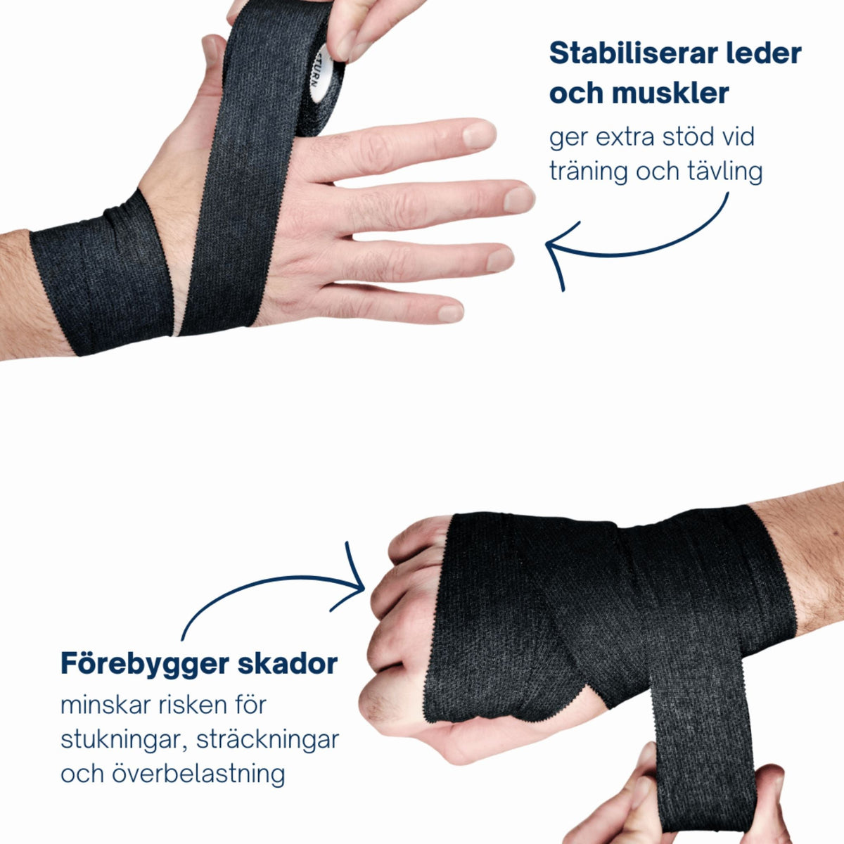 Sporttejp Svart 6-pack - TRÄNING & PERFORMANCE BUTIKEN
