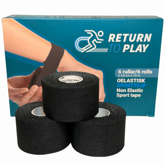 Sporttejp Svart 6-pack - TRÄNING & PERFORMANCE BUTIKEN